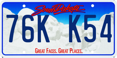 SD license plate 76KK54
