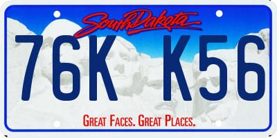 SD license plate 76KK56