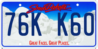 SD license plate 76KK60