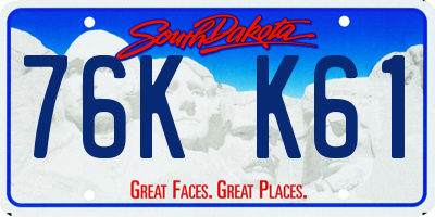 SD license plate 76KK61