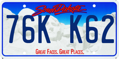 SD license plate 76KK62