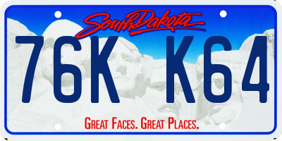 SD license plate 76KK64