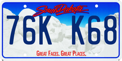 SD license plate 76KK68