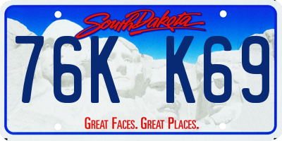 SD license plate 76KK69