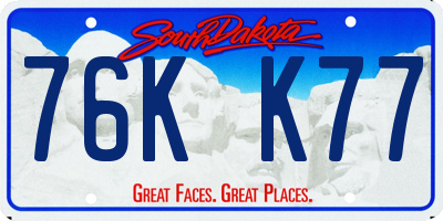 SD license plate 76KK77