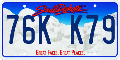 SD license plate 76KK79