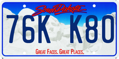 SD license plate 76KK80