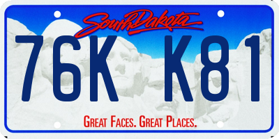 SD license plate 76KK81