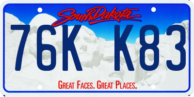 SD license plate 76KK83