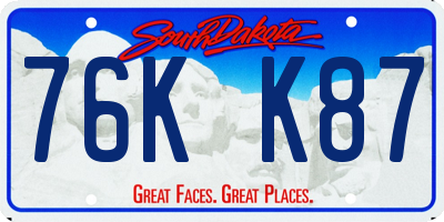 SD license plate 76KK87
