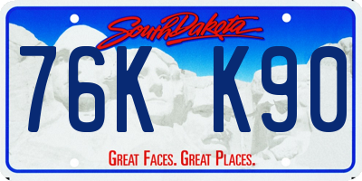 SD license plate 76KK90