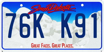 SD license plate 76KK91