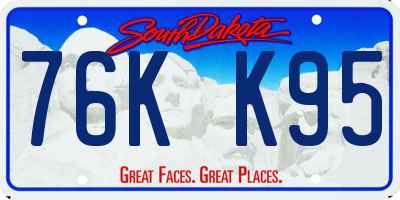 SD license plate 76KK95