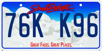 SD license plate 76KK96