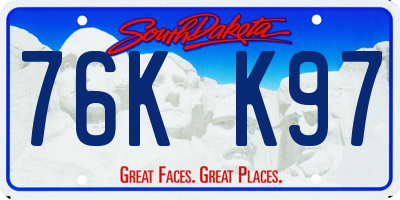 SD license plate 76KK97