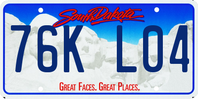 SD license plate 76KL04