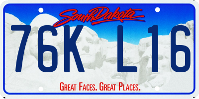 SD license plate 76KL16
