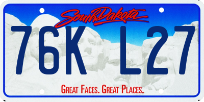 SD license plate 76KL27