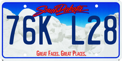 SD license plate 76KL28