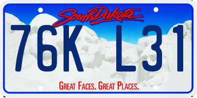 SD license plate 76KL31