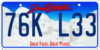 SD license plate 76KL33