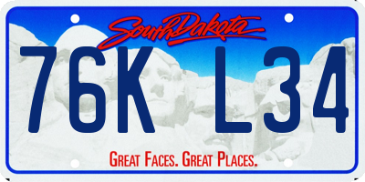 SD license plate 76KL34