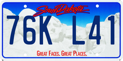SD license plate 76KL41