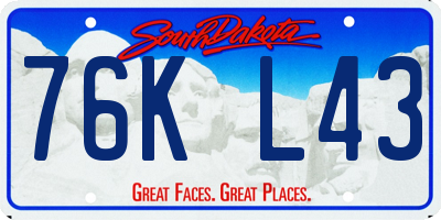 SD license plate 76KL43