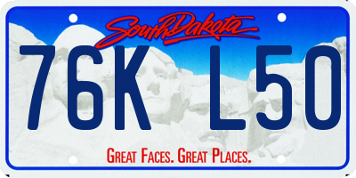 SD license plate 76KL50
