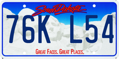 SD license plate 76KL54