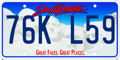 SD license plate 76KL59