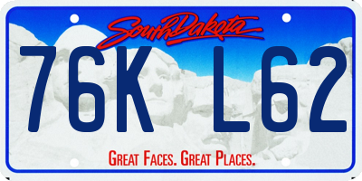 SD license plate 76KL62