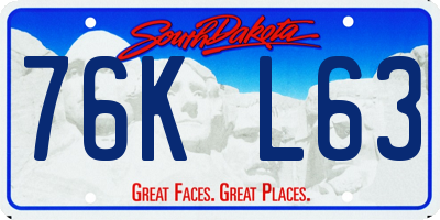 SD license plate 76KL63