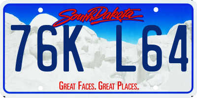 SD license plate 76KL64