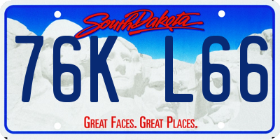 SD license plate 76KL66