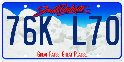 SD license plate 76KL70