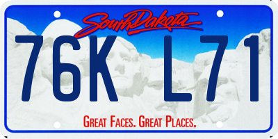 SD license plate 76KL71