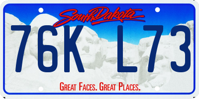 SD license plate 76KL73