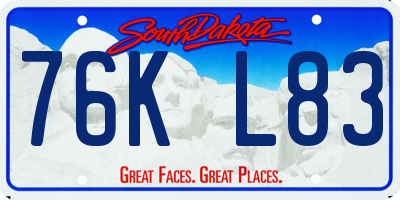 SD license plate 76KL83