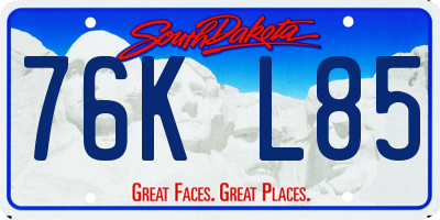 SD license plate 76KL85