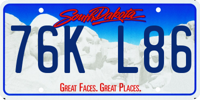 SD license plate 76KL86