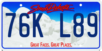 SD license plate 76KL89