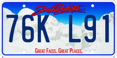 SD license plate 76KL91