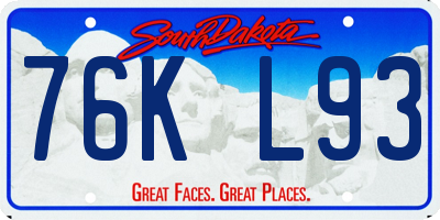 SD license plate 76KL93