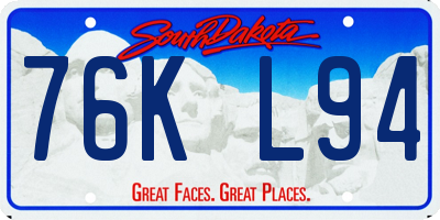 SD license plate 76KL94
