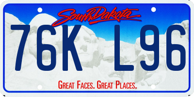 SD license plate 76KL96