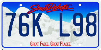 SD license plate 76KL98