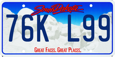 SD license plate 76KL99