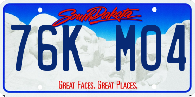 SD license plate 76KM04