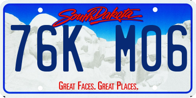 SD license plate 76KM06